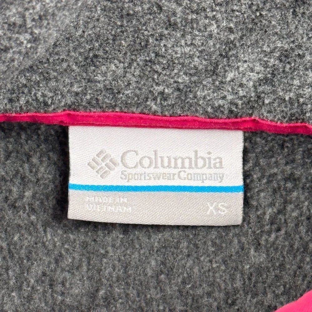 Columbia Jacket Womens XS‎ Gray Pink Foster Creek 1/4 Button Fleece Pullover